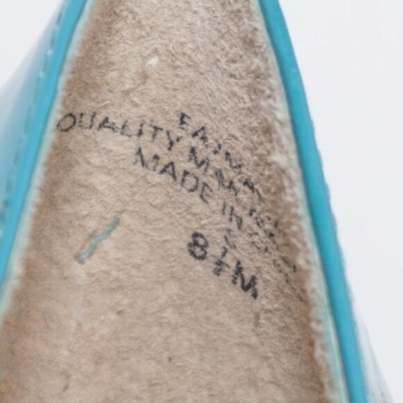 Enzo Angiolini 'Maylie' Teal Peep-Toe Pumps, Size 8.5 - Picture 7 of 8